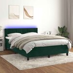 vidaXL Sommier à lattes de lit avec matelas LED Vert foncé 140x200 cm