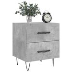 vidaXL Tables de chevet 2Pièces gris béton 40x35x47 5cm bois d’ingénierie