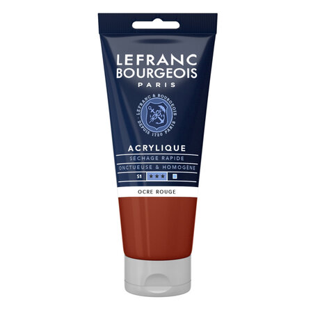 Peinture acrylique en tube ocre rouge 80ml lefranc & bourgeois