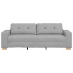 vidaXL Sofa 3 places avec coussin Gris nuage tissu
