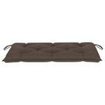 vidaXL Banc de jardin avec coussin taupe 112 cm Bois de teck massif