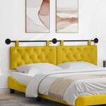 vidaXL Tête de lit suspendue Avec lumière LED Jaune Velours