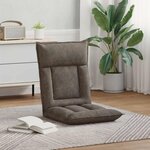vidaXL Fauteuil de sol ajustable Gris foncé Tissu
