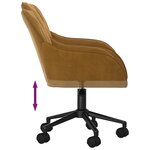vidaXL Chaise pivotante de bureau Marron Velours