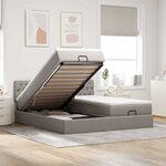 VidaXL Cadre de lit ottoman avec matelas taupe 160x200 cm tissu