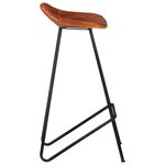 vidaXL Tabourets de bar lot de 2 marron cuir véritable