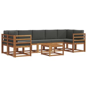 vidaXL Ensemble de canapés d'extérieur 8 Pièces Naturel et Anthracite