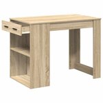vidaXL Bureau avec tiroir et étagère chêne sonoma bois d'ingénierie