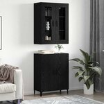 vidaXL Haut Armoire 2 Pièces Chêne noir Bois d'ingénierie