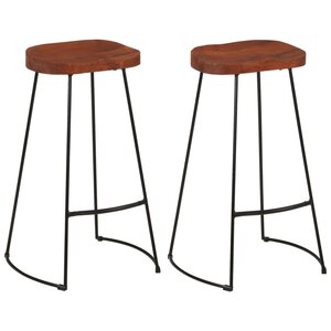 vidaXL Tabourets de bar Gavin lot de 2 50x40x78cm bois massif manguier