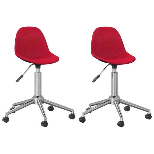 vidaXL Chaises pivotantes à manger lot de 2 rouge bordeaux tissu