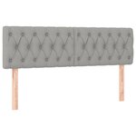 vidaXL Sommier à lattes de lit matelas LED Gris clair 160x200 cm Tissu