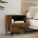 vidaXL Tables de chevet 2 Pièces Chêne fumé Bois d'ingénierie
