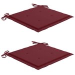 vidaXL Chaises de jardin coussins rouge bordeaux lot de 2 Teck massif