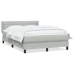vidaXL Sommier à lattes de lit et matelas gris clair 160x210cm velours