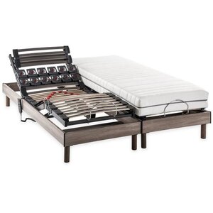 Ensemble matelas avec ressorts ensachés+sommier relaxation électrique 2 x 90 x 200 cm