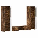 vidaXL Ensemble meuble TV FLORIN Chêne fumé Bois d'ingénierie