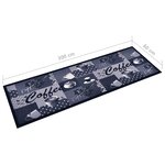 vidaXL Tapis de cuisine lavable Bleu café 60x300 cm