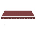 vidaXL Auvent manuel rétractable avec LED bordeaux 300x250 cm