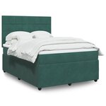 vidaXL Sommier à lattes de lit et matelas Vert foncé 140x200cm Velours