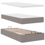 vidaXL Lit ottoman avec matelas taupe 90x200 cm tissu