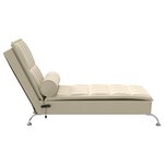 vidaXL Chaise longue de massage avec traversin crème tissu