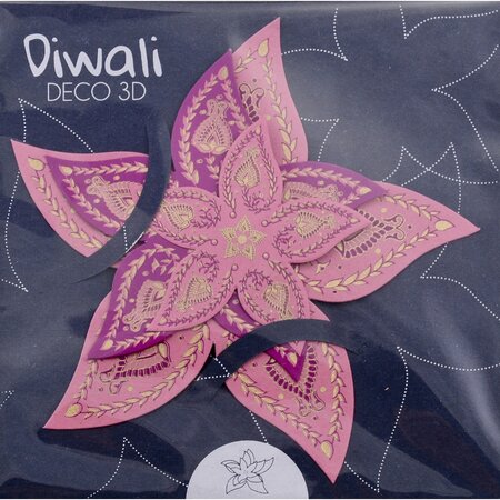 Papertree Diwali décoration 3D Fleur Violette