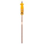 vidaXL Parasol balinais Jaune (90-100) x 260 cm Coton et bois massif