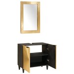 vidaXL Ensembles de mobilier de salle de bain 2 Pièces Noir et or