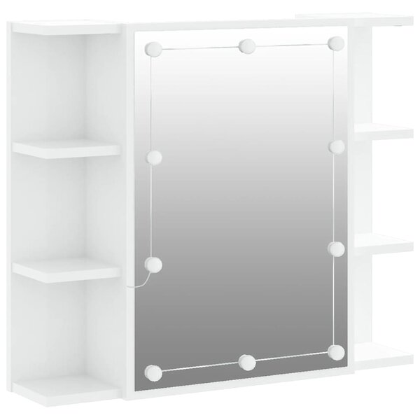 vidaXL Armoire à miroir avec LED Blanc brillant 70x16 5x60 cm
