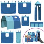 vidaXL Lit mezzanine enfants avec tour bleu 80x200cm bois pin massif
