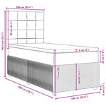 vidaXL Sommier à lattes de lit avec matelas Gris foncé 100x200cm Tissu