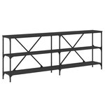 vidaXL Table console noir 200x30x75 cm bois d'ingénierie et fer
