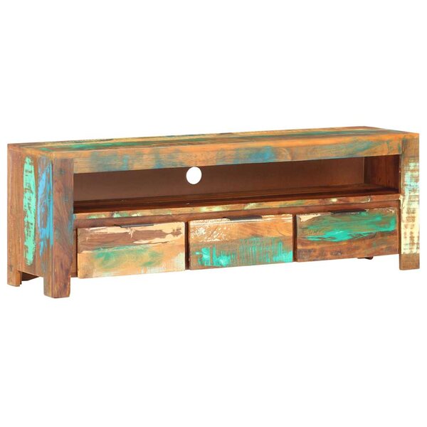 vidaXL Meuble TV 119x30x41 cm bois de récupération massif