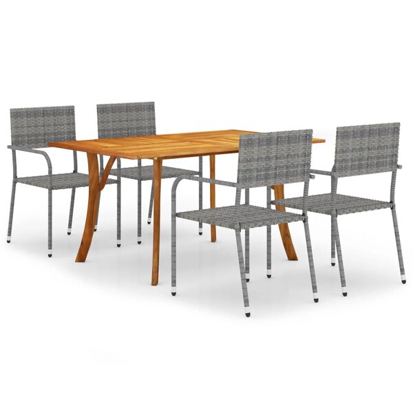 vidaXL Ensemble de salle à manger de jardin 5 Pièces Anthracite