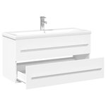 vidaXL Armoire lavabo de salle de bain avec bassin intégré blanc
