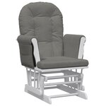 vidaXL Chaise berçante avec repose-pied Gris foncé Tissu