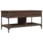 vidaXL Table basse chêne marron 100x50x50cm bois d'ingénierie et métal