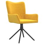 vidaXL Chaises pivotantes à manger lot de 2 Jaune Velours
