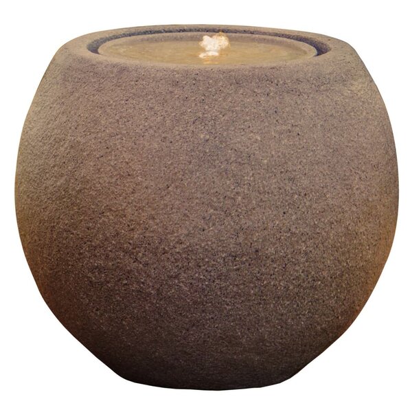 HEISSNER Fontaine de terrasse sphère avec LED 50x50x43 cm Rouillé