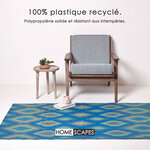 Tapis extérieur terrasse réversible - Tapis de jardin imperméable et résistant UV - Amber - Bleu - 180x270 cm - HOMESCAPES