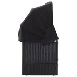 vidaXL Lit-canapé d'extérieur avec auvent Résine tressée Noir