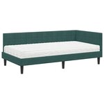 vidaXL Cadre de lit d'angle avec matelas 2 Pièces Vert Velours