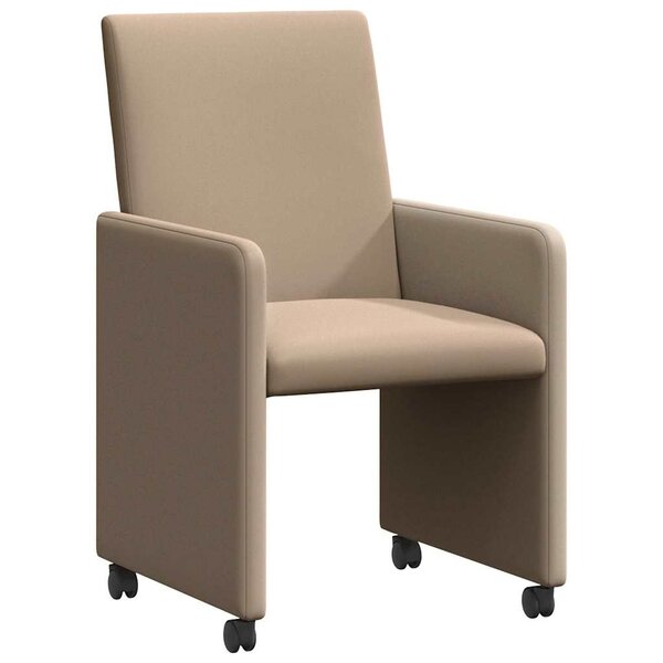 vidaXL Chaises de Salle à Manger avec Roues 2 pc Faux cuir Cappuccino