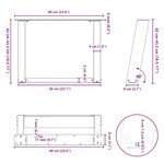 vidaXL Pieds de table basse en U 2 pièces Blanc 60 x (42-43) cm Acier