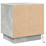 vidaXL Table de chevet avec éclairage LED Gris béton 44x34 5x45 cm