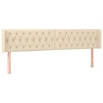 vidaXL Tête de lit à LED Crème 203x16x78/88 cm Tissu