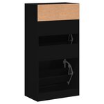 vidaXL Armoire à chaussures noir 60x34x116 cm bois d'ingénierie