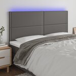 vidaXL Tête de lit à LED Gris 180x5x118/128 cm Similicuir