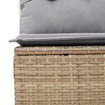 Ensemble de Canapé de Jardin 12 Pièces avec Coussins Rotin Poly Beige Acacia